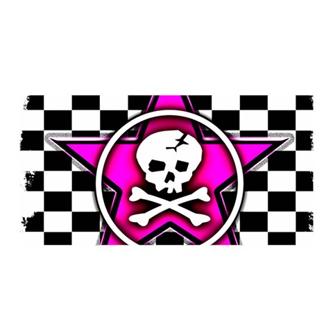 Pink Star Skull Checker Satin Wrap from ArtsNow.com Front