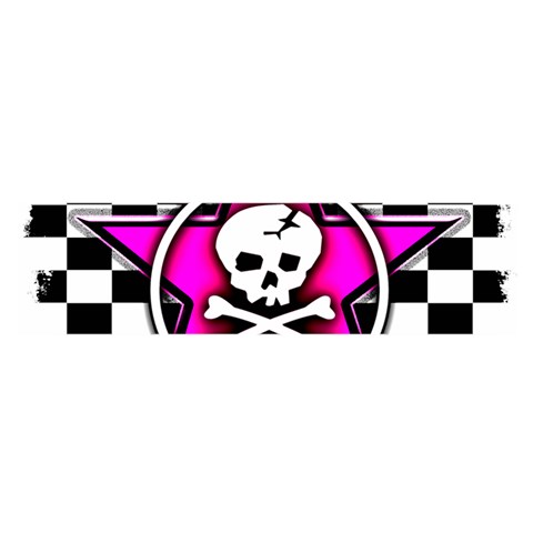 Pink Star Skull Checker Satin Scarf (Oblong) from ArtsNow.com Front