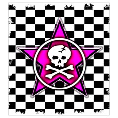 Pink Star Skull Checker Drawstring Pouch (XXL) from ArtsNow.com Front