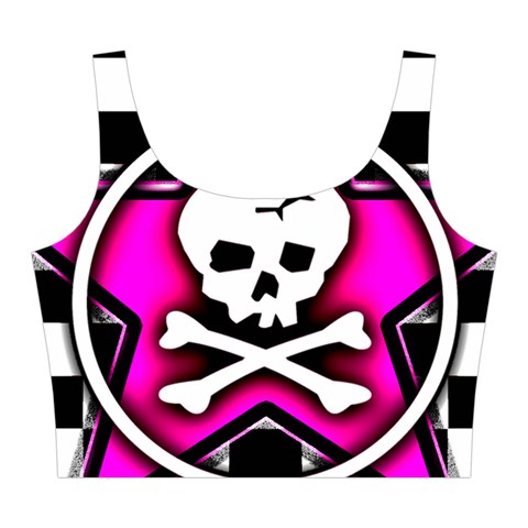 Pink Star Skull Checker Midi Sleeveless Dress from ArtsNow.com Top Front