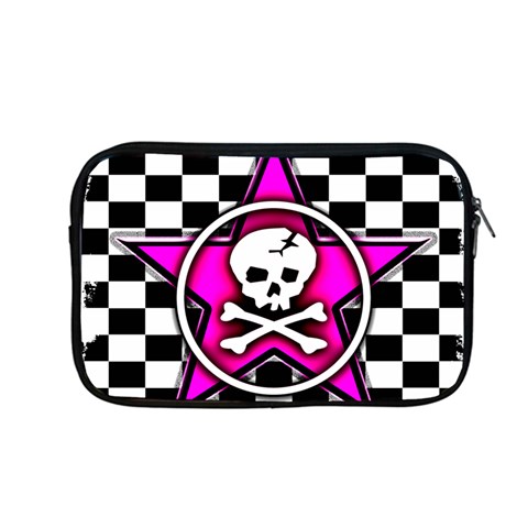 Pink Star Skull Checker Apple MacBook Pro 13  Zipper Case from ArtsNow.com Front