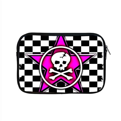 Pink Star Skull Checker Apple MacBook Pro 15  Zipper Case from ArtsNow.com Front