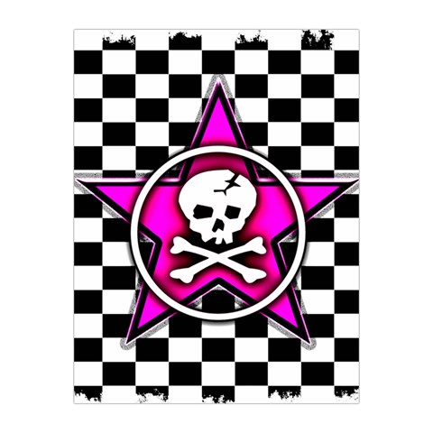 Pink Star Skull Checker Medium Tapestry from ArtsNow.com Front