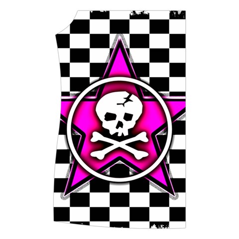 Pink Star Skull Checker Women s Button Up Vest from ArtsNow.com Front Right