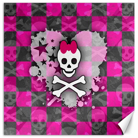 Princess Skull Heart Canvas 12  x 12  from ArtsNow.com 11.4 x11.56  Canvas - 1