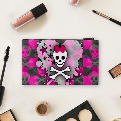 Princess Skull Heart Cosmetic Bag (Small) from ArtsNow.com Back