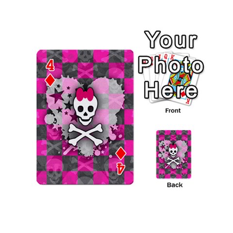 Princess Skull Heart Playing Cards 54 Designs (Mini) from ArtsNow.com Front - Diamond4