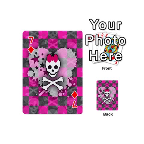 Princess Skull Heart Playing Cards 54 Designs (Mini) from ArtsNow.com Front - Diamond7