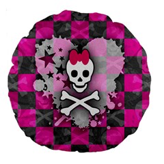 Princess Skull Heart Large 18  Premium Round Cushion  from ArtsNow.com Back