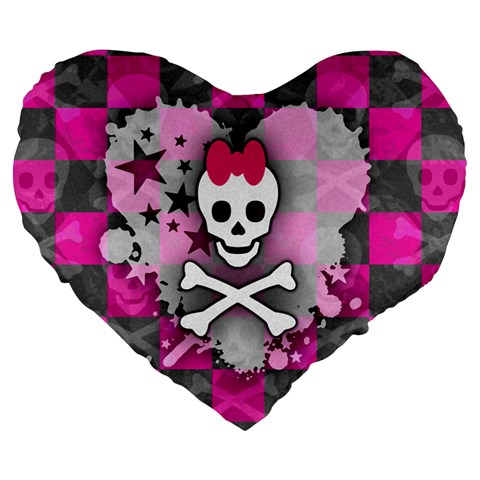 Princess Skull Heart Large 19  Premium Heart Shape Cushion from ArtsNow.com Front