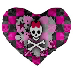 Princess Skull Heart Large 19  Premium Heart Shape Cushion from ArtsNow.com Front