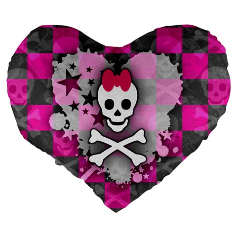 Princess Skull Heart Large 19  Premium Heart Shape Cushion from ArtsNow.com Back