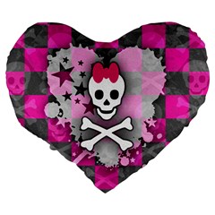 Princess Skull Heart Large 19  Premium Heart Shape Cushion from ArtsNow.com Back