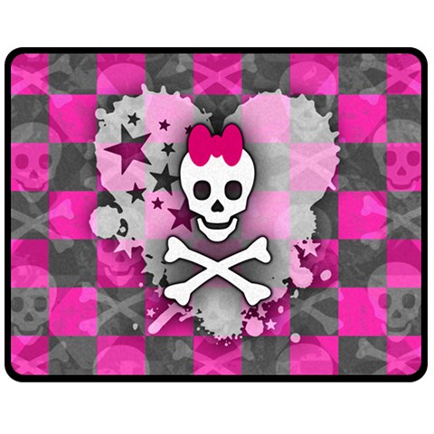 Princess Skull Heart Double Sided Fleece Blanket (Medium) from ArtsNow.com 58.8 x47.4  Blanket Front