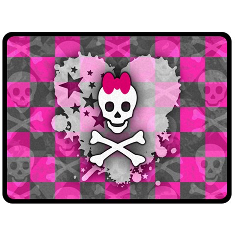 Princess Skull Heart Double Sided Fleece Blanket (Large) from ArtsNow.com 80 x60  Blanket Back