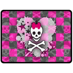 Princess Skull Heart Double Sided Fleece Blanket (Large) from ArtsNow.com 80 x60  Blanket Back