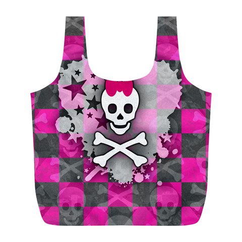 Princess Skull Heart Full Print Recycle Bag (L) from ArtsNow.com Back