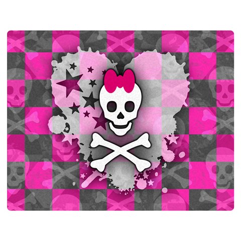 Princess Skull Heart Double Sided Flano Blanket (Medium) from ArtsNow.com 60 x50  Blanket Back