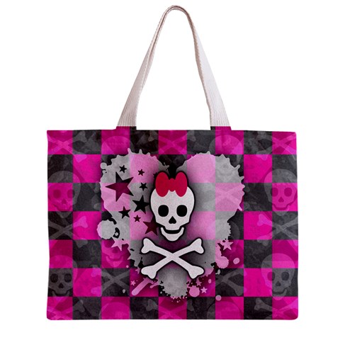 Princess Skull Heart Zipper Mini Tote Bag from ArtsNow.com Back