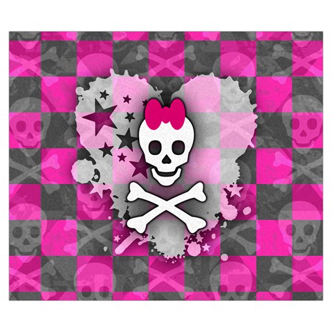 Princess Skull Heart Zipper Large Tote Bag from ArtsNow.com Back