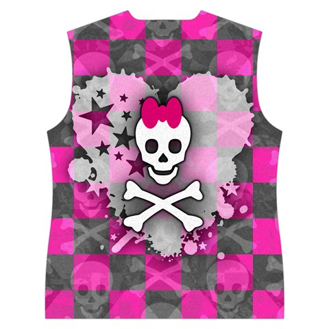 Princess Skull Heart Women s Button Up Vest from ArtsNow.com Back