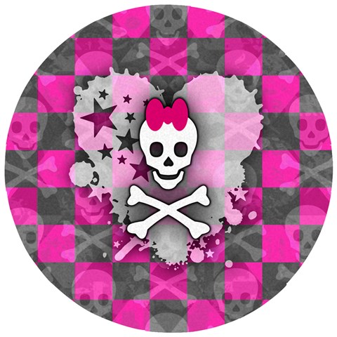 Princess Skull Heart Wooden Puzzle Round from ArtsNow.com Front