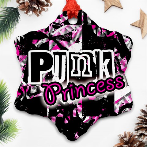 Punk Princess Snowflake Ornament (Two Sides) from ArtsNow.com Back