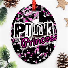 Punk Princess Oval Filigree Ornament (Two Sides) from ArtsNow.com Front