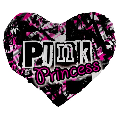 Punk Princess Large 19  Premium Flano Heart Shape Cushion from ArtsNow.com Back