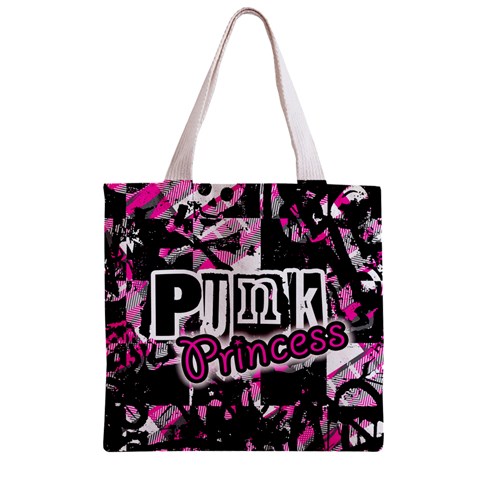 Punk Princess Zipper Grocery Tote Bag from ArtsNow.com Back