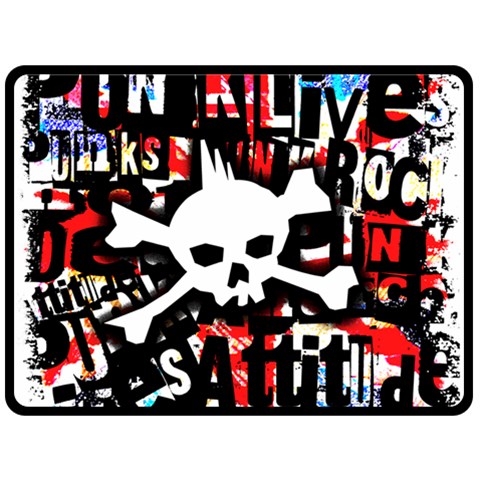 Punk Skull Fleece Blanket (Large) from ArtsNow.com 80 x60  Blanket Front