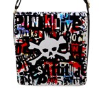 Punk Skull Flap Closure Messenger Bag (L)