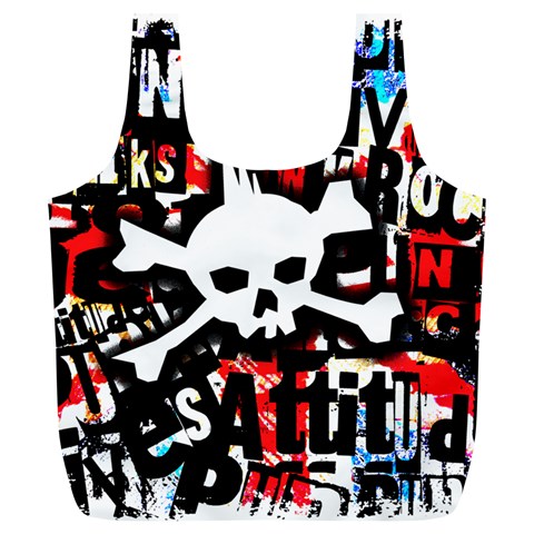 Punk Skull Full Print Recycle Bag (XL) from ArtsNow.com Front