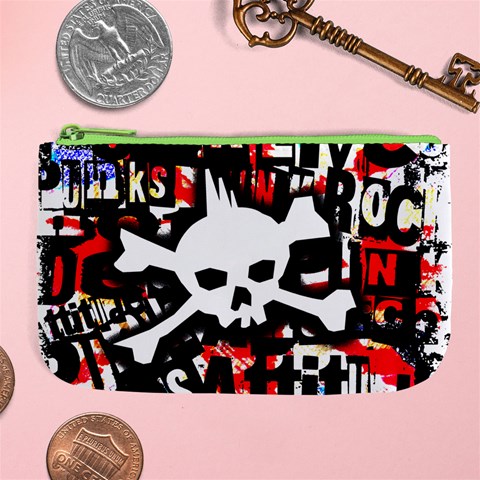 Punk Skull Large Coin Purse from ArtsNow.com Front