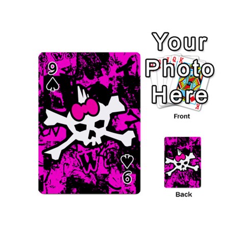 Punk Skull Princess Playing Cards 54 Designs (Mini) from ArtsNow.com Front - Spade9