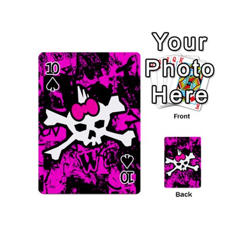 Punk Skull Princess Playing Cards 54 Designs (Mini) from ArtsNow.com Front - Spade10