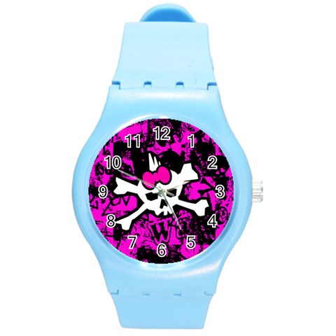 Punk Skull Princess Round Plastic Sport Watch (M) from ArtsNow.com Front