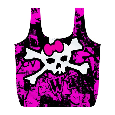 Punk Skull Princess Full Print Recycle Bag (L) from ArtsNow.com Back