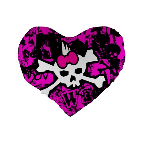 Punk Skull Princess Standard 16  Premium Flano Heart Shape Cushion  from ArtsNow.com Back