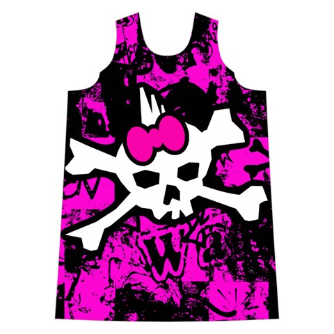 Punk Skull Princess Shoulder Cutout Velvet One Piece from ArtsNow.com Front