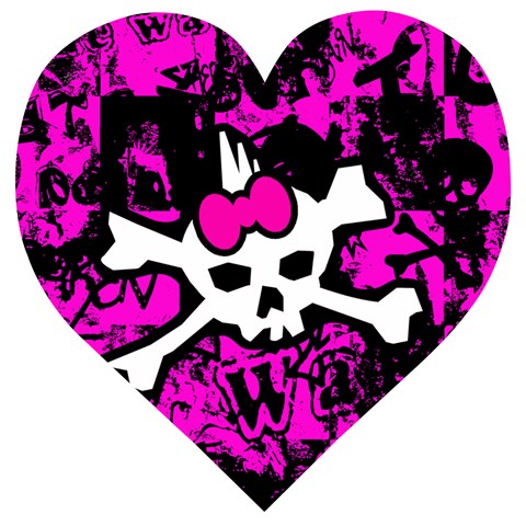 Punk Skull Princess Wooden Puzzle Heart from ArtsNow.com Front