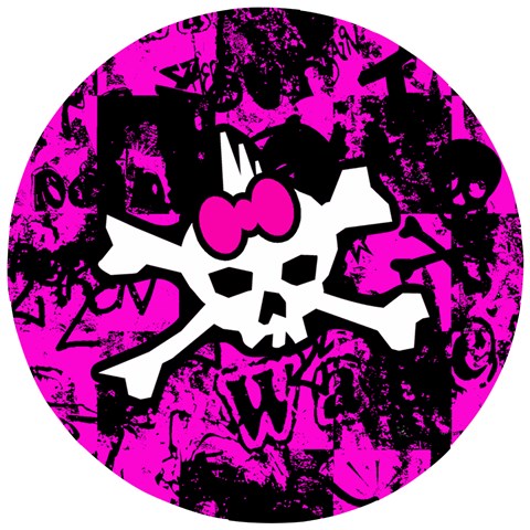 Punk Skull Princess Wooden Puzzle Round from ArtsNow.com Front