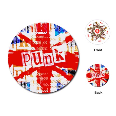 Punk Union Jack Playing Cards Single Design (Round) from ArtsNow.com Front