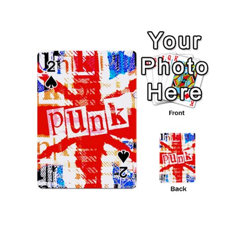 Punk Union Jack Playing Cards 54 Designs (Mini) from ArtsNow.com Front - Spade2