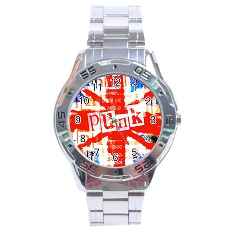 Punk Union Jack Stainless Steel Analogue Watch from ArtsNow.com Front