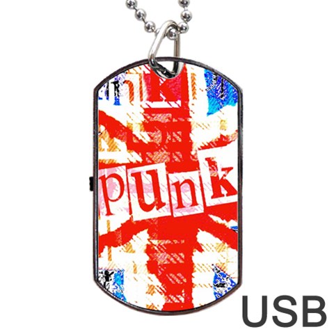 Punk Union Jack Dog Tag USB Flash (Two Sides) from ArtsNow.com Front