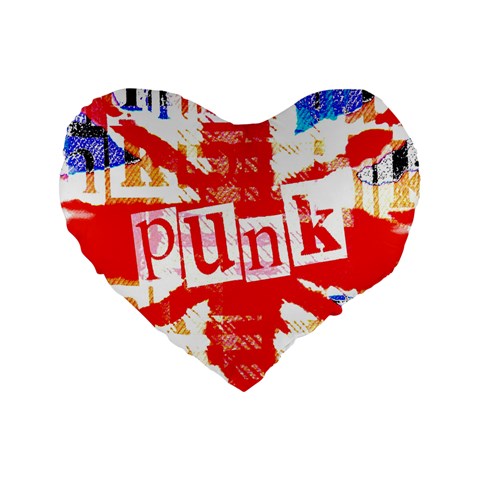 Punk Union Jack Standard 16  Premium Heart Shape Cushion  from ArtsNow.com Front