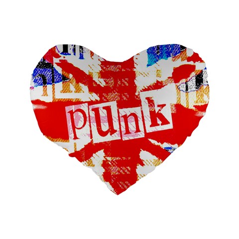 Punk Union Jack Standard 16  Premium Heart Shape Cushion  from ArtsNow.com Back