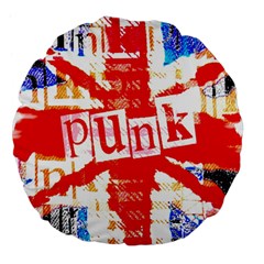 Punk Union Jack Large 18  Premium Flano Round Cushion  from ArtsNow.com Front