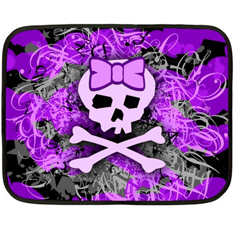 Purple Girly Skull Double Sided Fleece Blanket (Mini) from ArtsNow.com 35 x27  Blanket Back